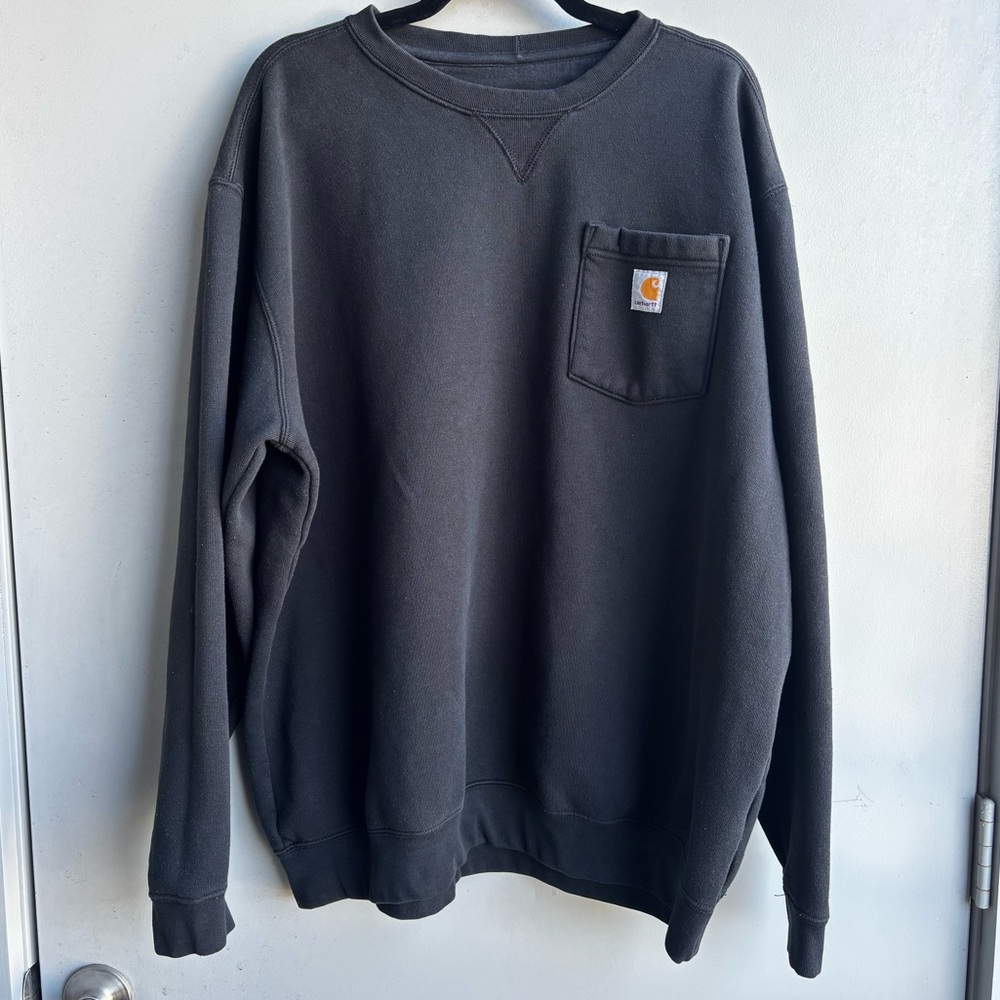 Carhartt Black Crewneck Sweatshirt w/ Front Pocket XL